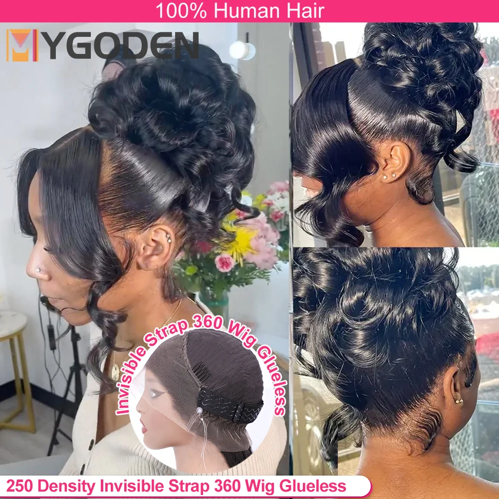 Human Hair Wigs 30 Inch Body Wave 360 Full Glueless Lace Front Wig for Women
