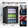 ICYGLEE Beverage Refrigerator 2.7cu.ft 100 Can Mini Fridge for Beer Drinks Wines Freestanding Fridge Blue LED for Home Dorm Bar 6