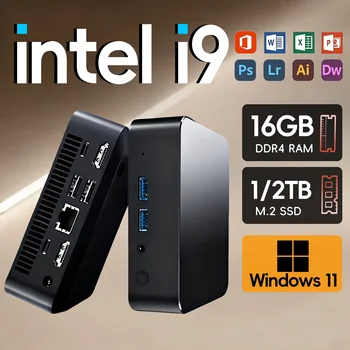 Intel Core i9-8950HK/Core i3-6100U Mini PC Windows 11 16GB DDR4 1TB/2TB M.2 SSD Portable PC Gamer UHD Graphics  Mini PC Desktop
