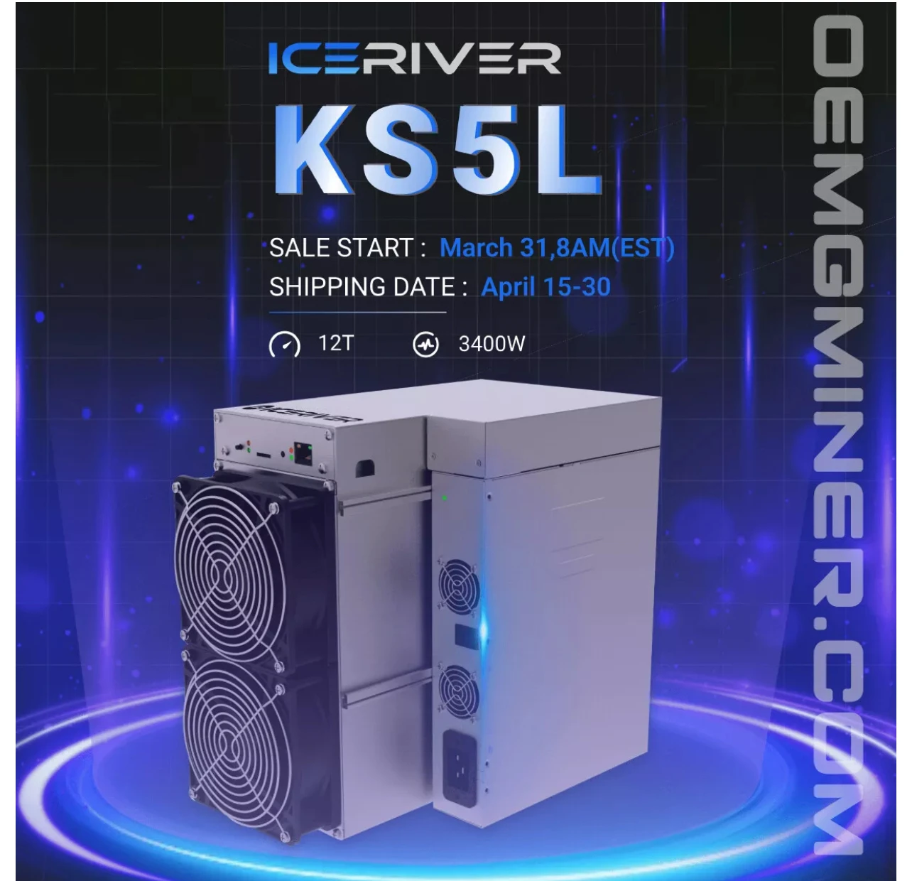 

Купите 5 и получите 3 бесплатных новых IceRiver KS5L Kaspa Miner 12T 3400W KAS с блоком питания