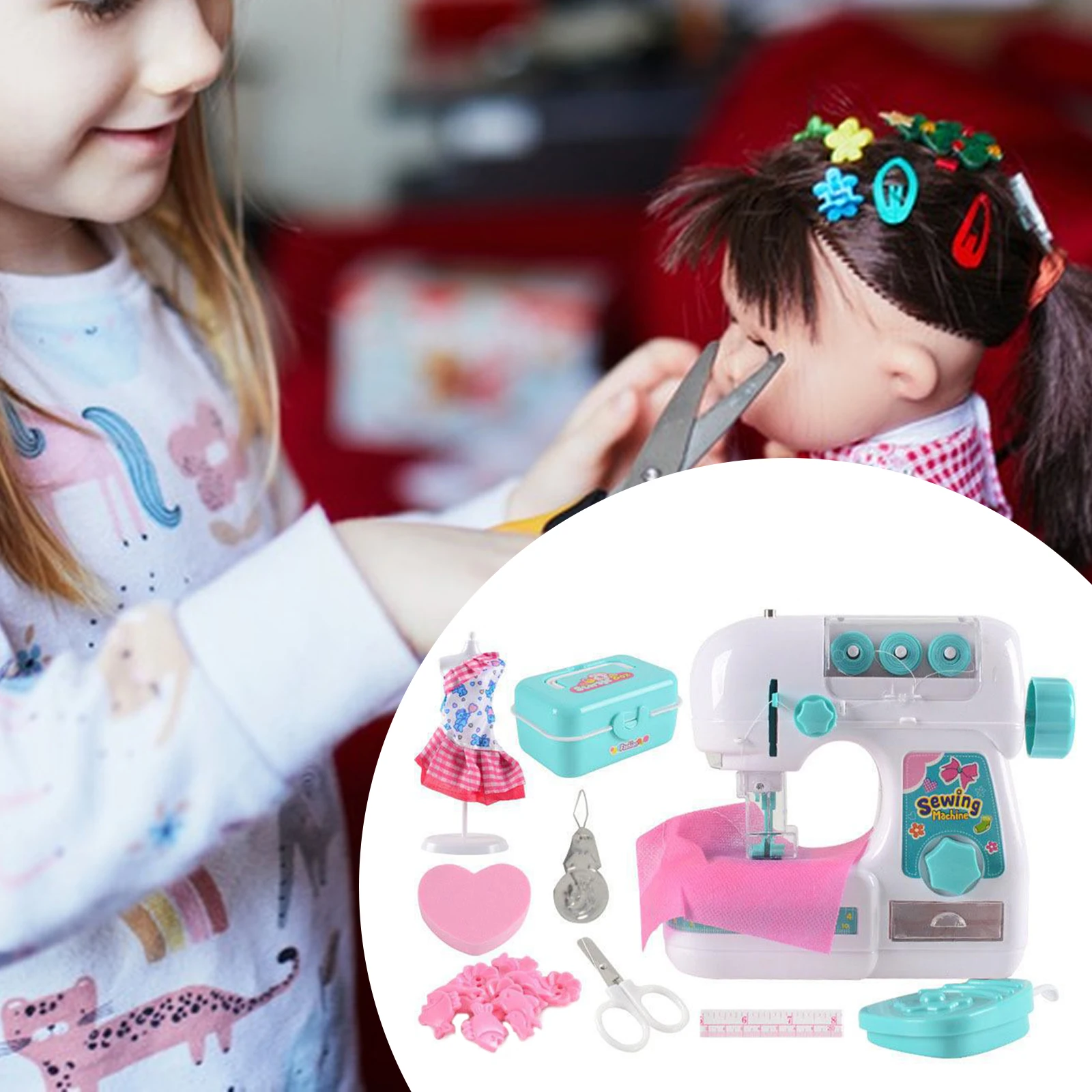 Elektrische Mini Naaimachine Kids Speelgoed Mini Meubels Speelgoed Educatief Speelgoed Diy Creatieve Geschenken Kinderen Cadeau Doen Alsof Spelen Games  26