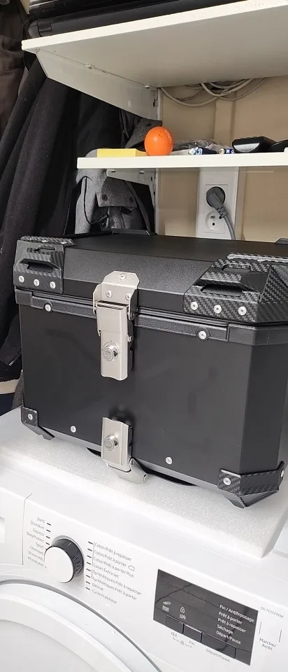 45/55/65L Aluminum Motorcycle Trunk Box Waterproof Top Box Tail Box Trunk Carrier Universal Motorbike Storage Tail Box Luggage photo review