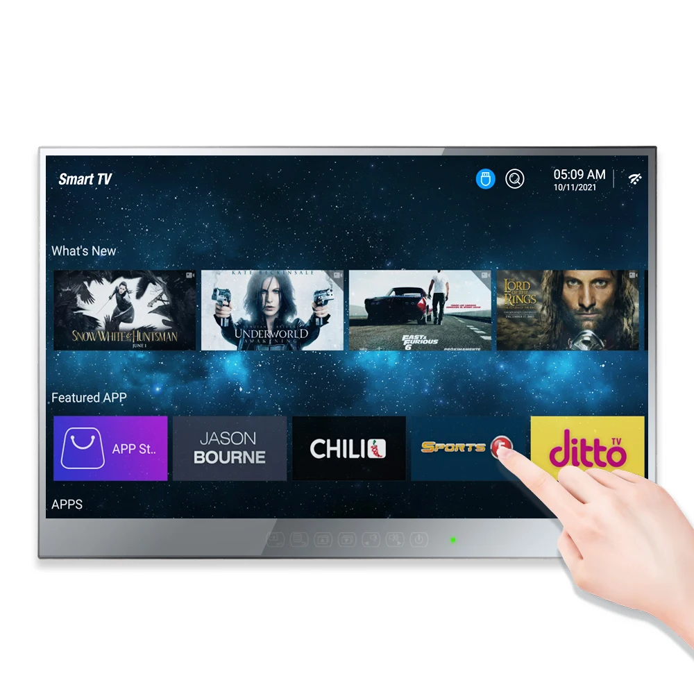 Souria 22 inches Touchscreen Android Smart Mirror LED Television for Bathroom SPA FHD DTV Tuner DVB ATSC Kitchen 1