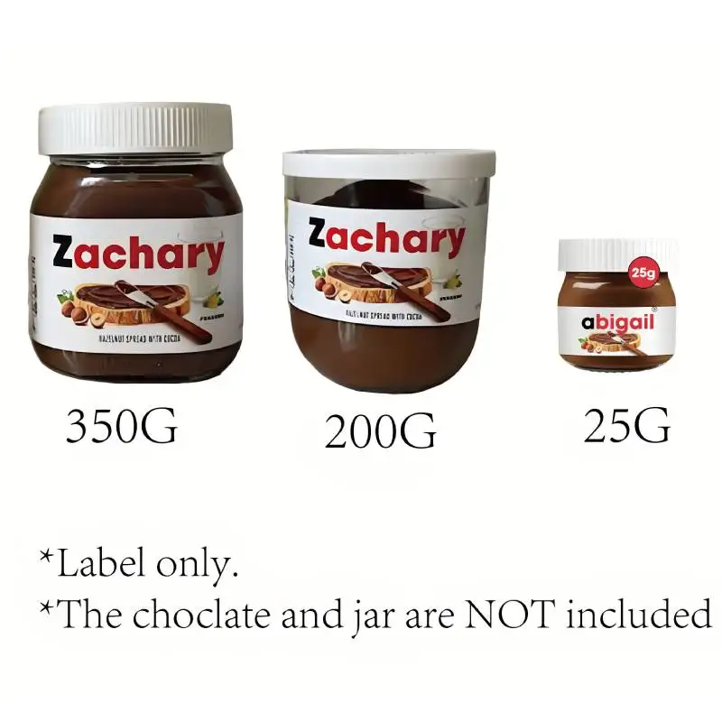 Nome personalizzato adesivo Mini barattolo di Nutella etichetta vinile personalizzato per compleanno pasqua addio al nubilato bomboniere matrimoni regalo unico novità