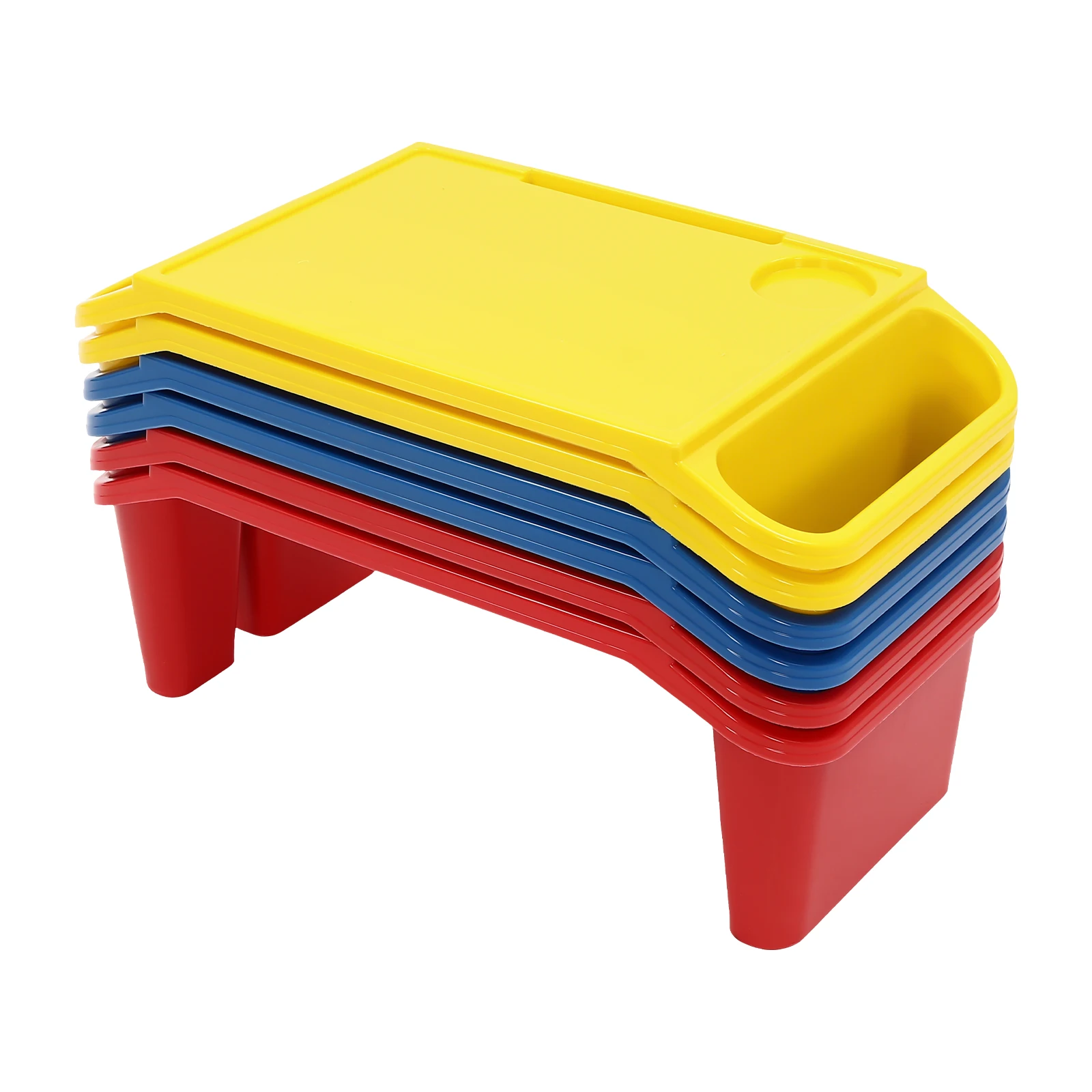 6 Pcs Kids Lap Desk Tray, Rectangular Lap Desks,Lap Desk Tray Rounded Corners Anti-slip Bottom for Writing Eating Game Classroom 2