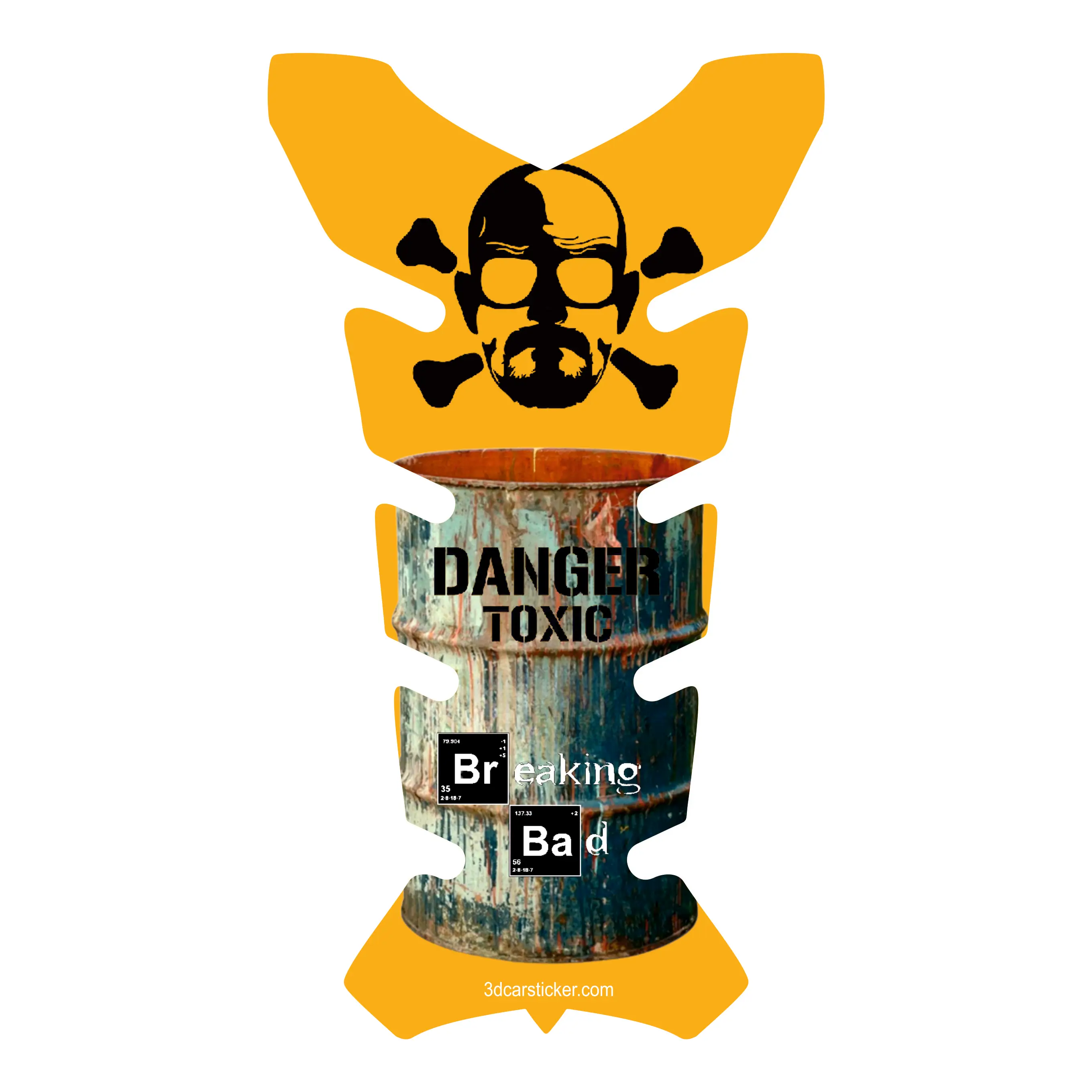 

Tank Pad Fuel Prodector 3D Sticker Decal Motorcycle Gas Protect Breaking Bad Walter White Danger Toxic