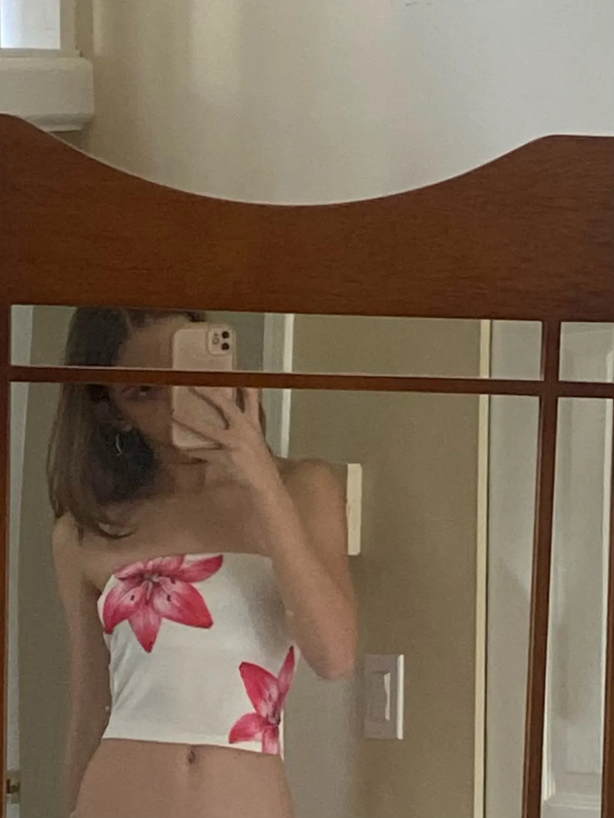 Women's Floral Print Strapless Bandeau Tube Top photo review