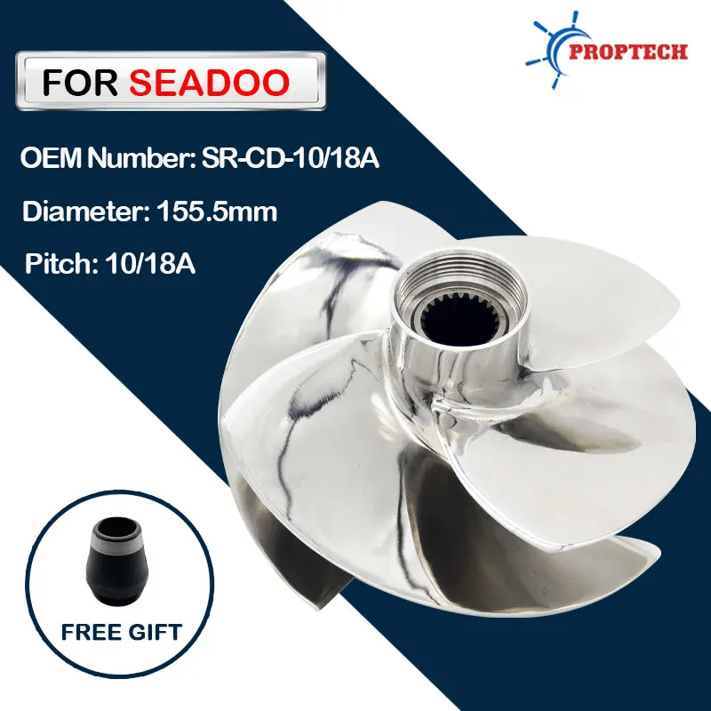 Seadoo Jet Ski Impeller GTI/SE 130/170 / GTX 170 / WAKE170 FISH PRO 130/170 4 Blades 155.5mm Replaced Solas SR-CD-10/18A Fit
