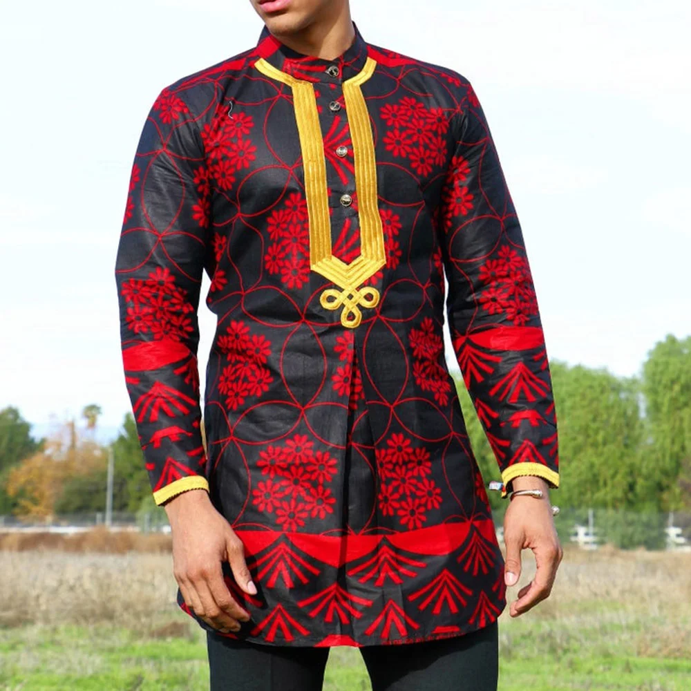 New In 2 Piece Men Suit Long Sleeve Embroidery Men Fashion Top And Pants Set Dashiki Party Wedding Designer Male Clothing