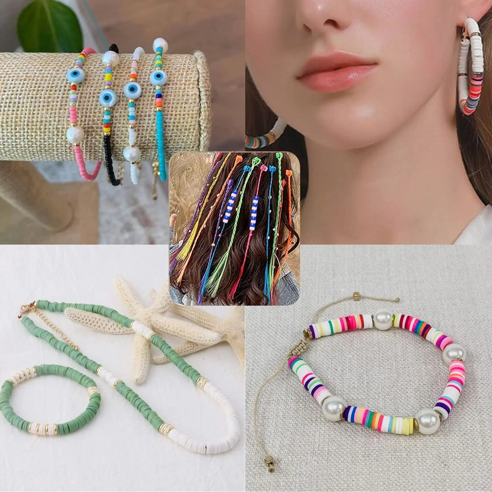 6mm Clay Bracelet Beads For Jewelry Making Set Bracelet Bead Kit Flat Round  Diy Handmade Accessories Earring Necklace Making Kit - AliExpress