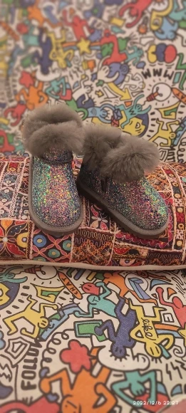 Kids Snow Little Bling Sequins Warm Boots Infant Plush Toddler photo review