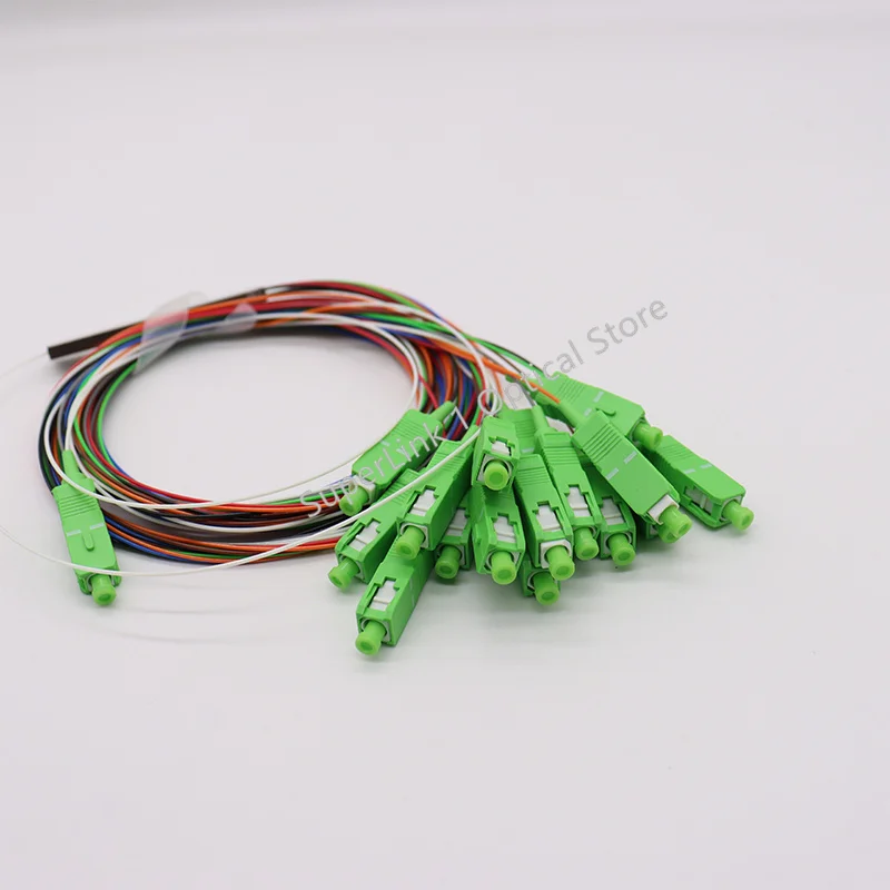 Free shipping 5 PCS/Lot 1X16 PLC Fiber Optic Splitter Color SC/APC SM 0.9mm G657A1 PVC 1m FTTH Fiber Optic Splitter Unequal