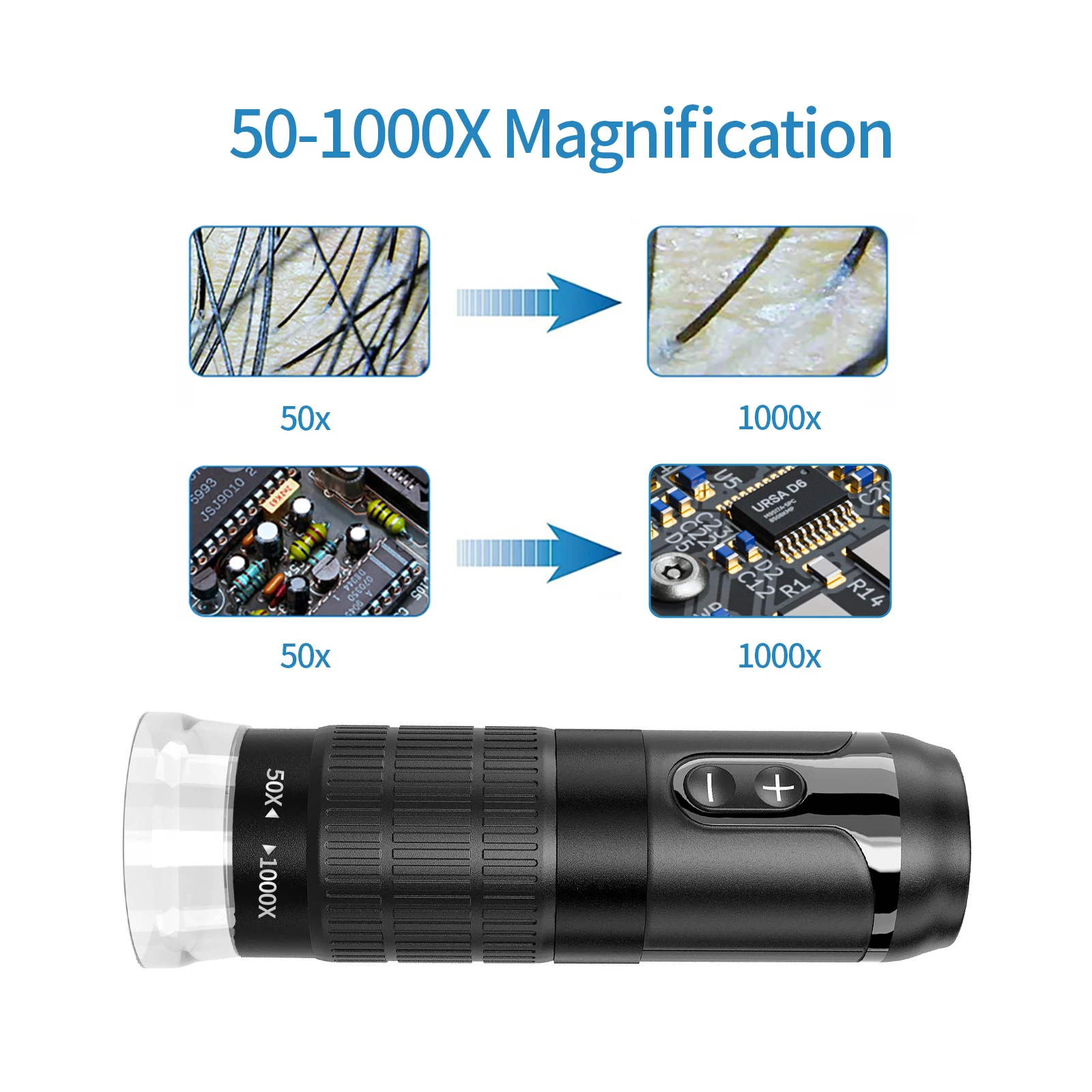 WiFi USB Digital Handheld Microscope 50 to 1000x Wireless Magnification Endoscope Camera WIth 8 LED  for IPhone Android 2