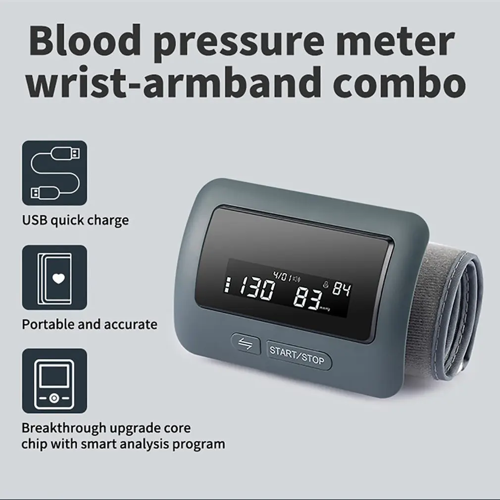 Blood Pressure Monitors Recharge Arm Medical Digital Tensiometer Cuff Portable Irregular Pulse Heart Rate Sphygmomanometer