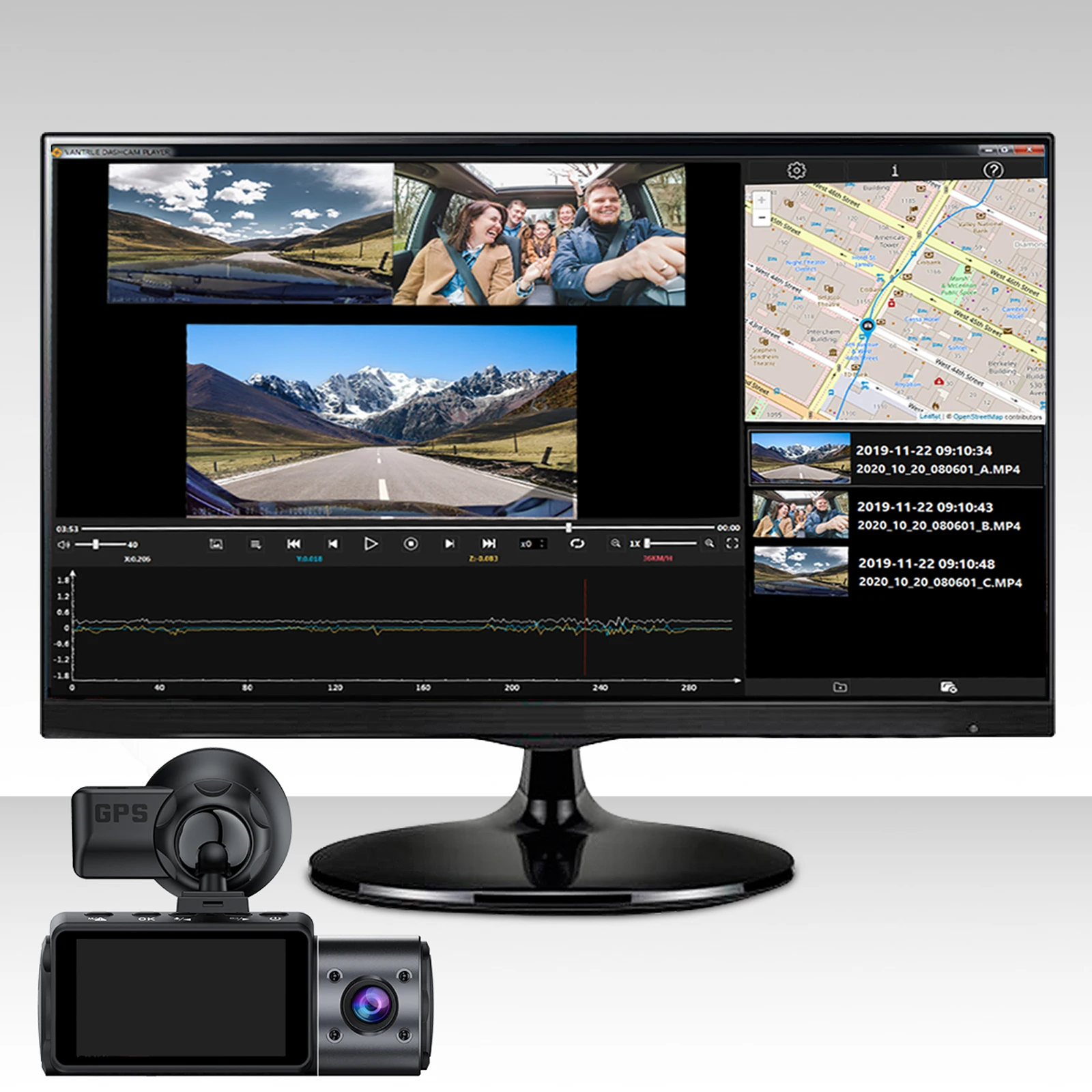 Vantrue Dash Cam GPS Receiver Module Type C&Mini USB Port Car Suction Cup Mount for Windows and Mac car suction cup bracket