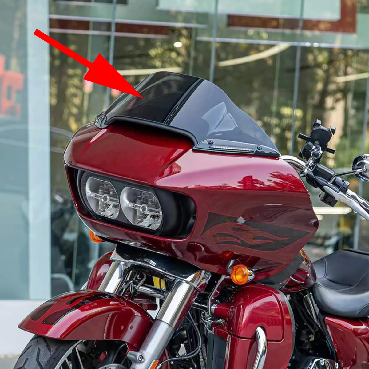 

Panical 8.5" Short Style Windshield Windscreen Hardened And Anti-Fog For Harley Road Gliding Double Light Gliding 15-23