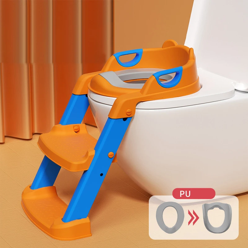 PU Kids Children Cushion Child Baby Potty Chair Training Toilet Seat Ladder With Step Stool Ladder Toilet For Kids