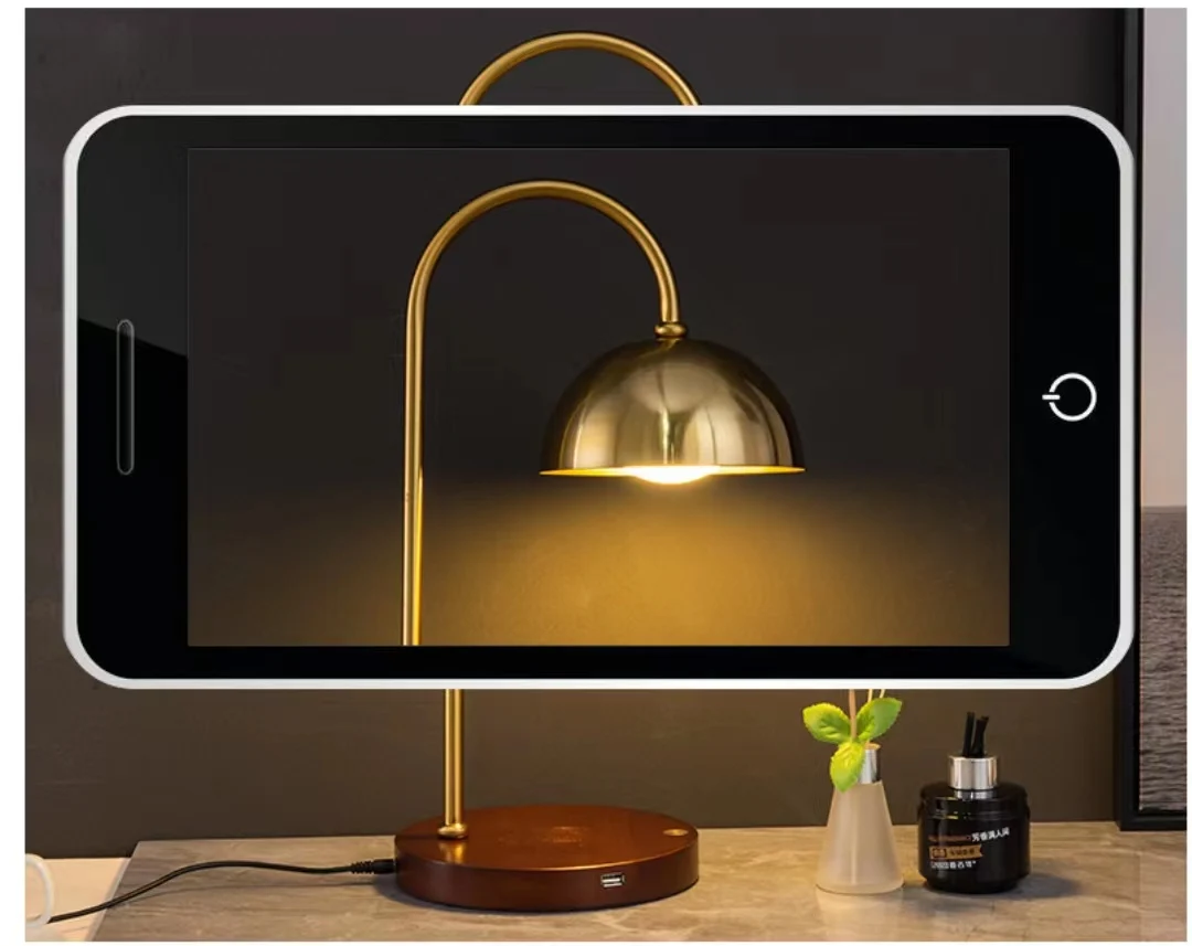 Wireless Charging Metal Study Nordic Table Lamp Bedside Retro Steam Reading Vintage Indoor Support Phone Charge Night Lights