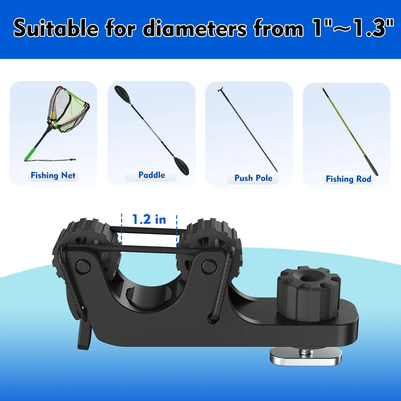 Extendable Kayak Paddle Holders - Track Mount Accessories for Secure Paddle Storage