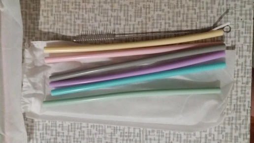 Reusable Silicone Drinking Straws, Big Size Flexible Straws - 6 Pieces(Colours may vary) photo review