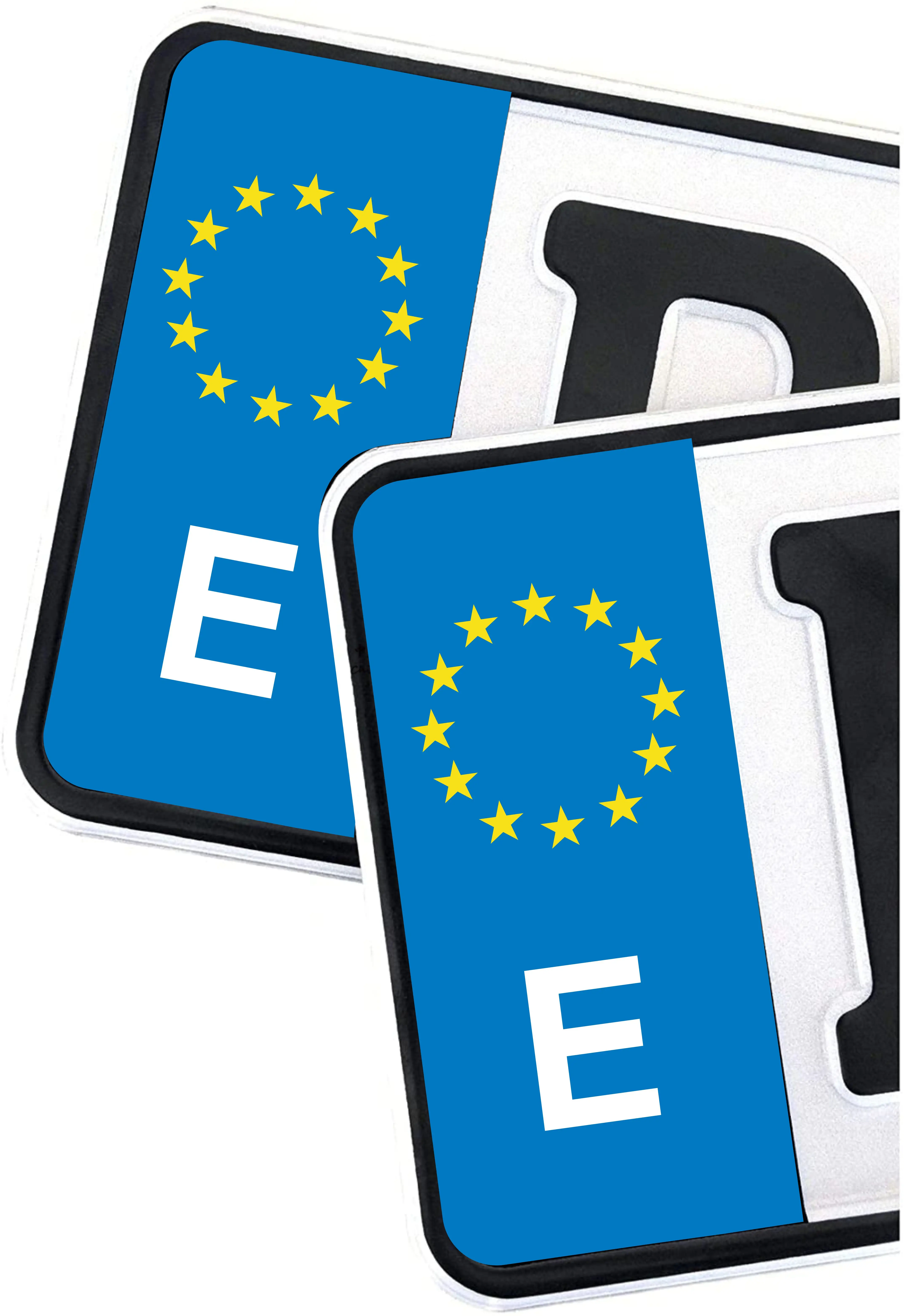 2 x license plate sticker D E GB NL PL DK CZ SK field film car trailer ...