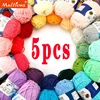 5pcs 5ply Milk Cotton Knitting Yarn Soft Blended Cotton Crochet Thread For Hand Knitting Sweater Baby Yarn 50g Knitting Tools 1