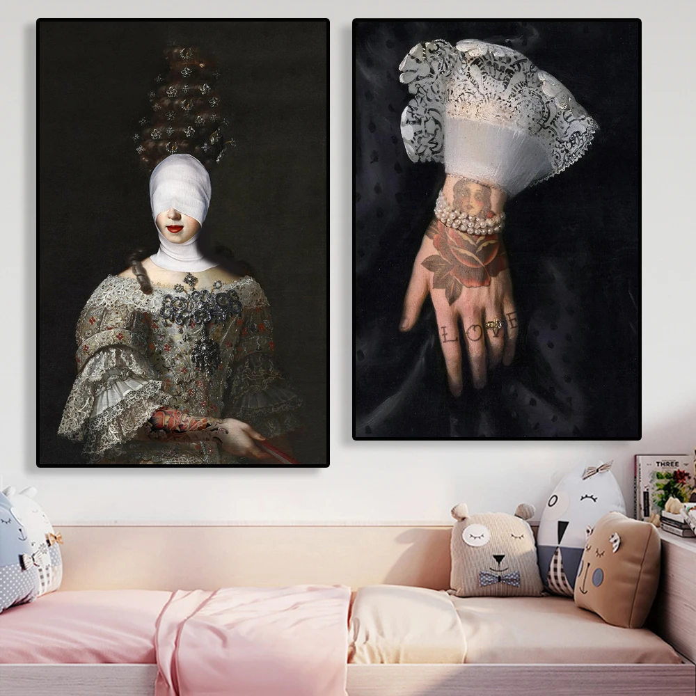 

Vintage Wall Art Posters Women Portrait Prints Make Up for Oneself Canvas Painting for Home Living Room Decoration Gallery Decor