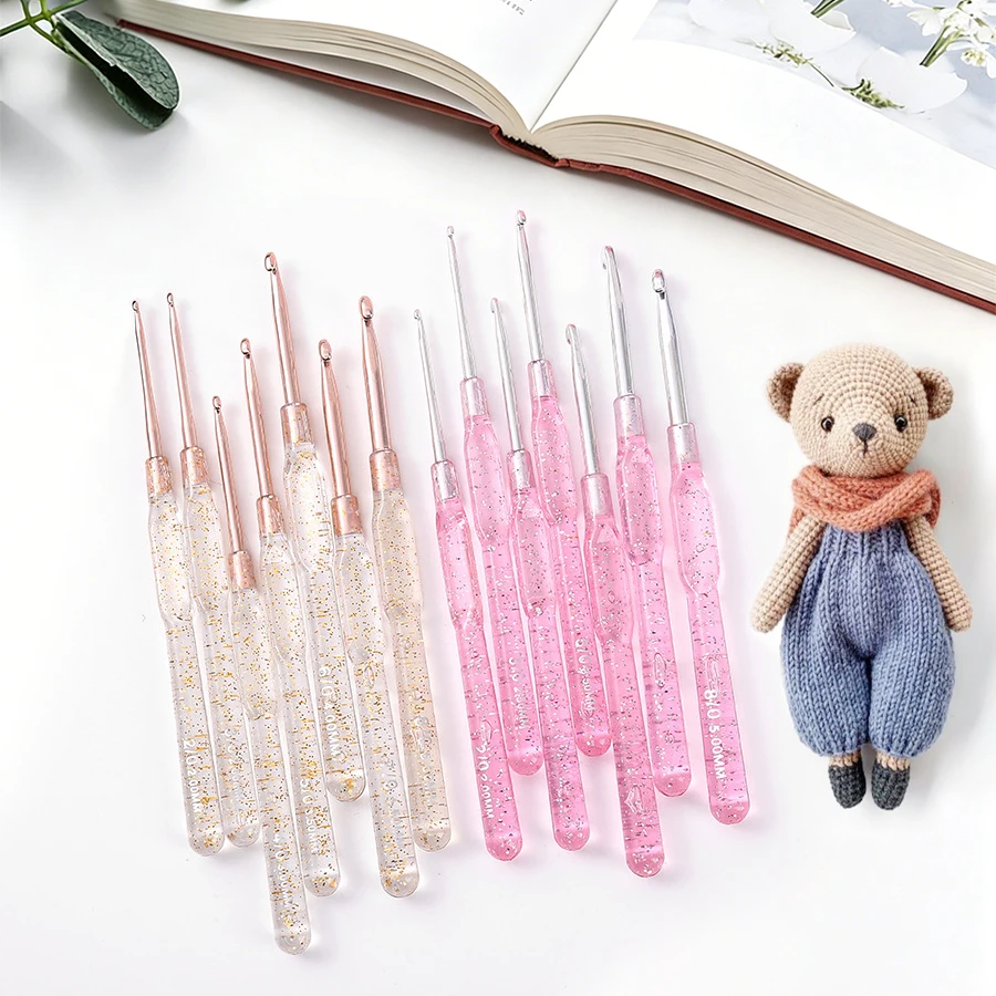 Colorful Crochet Hook Set with Counting Clips - 37-Piece DIY Knitting Tool Collection