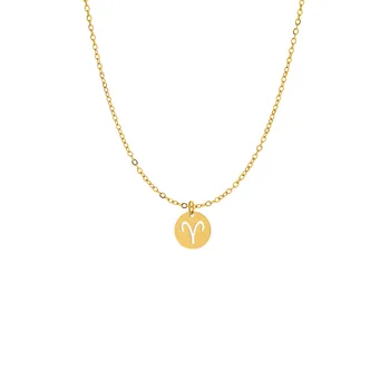 Stainless Steel Disc Components 12 Zodiac Charms for Handmade Jewelry Making Designer Gold Plated Charms for Bracelet 5