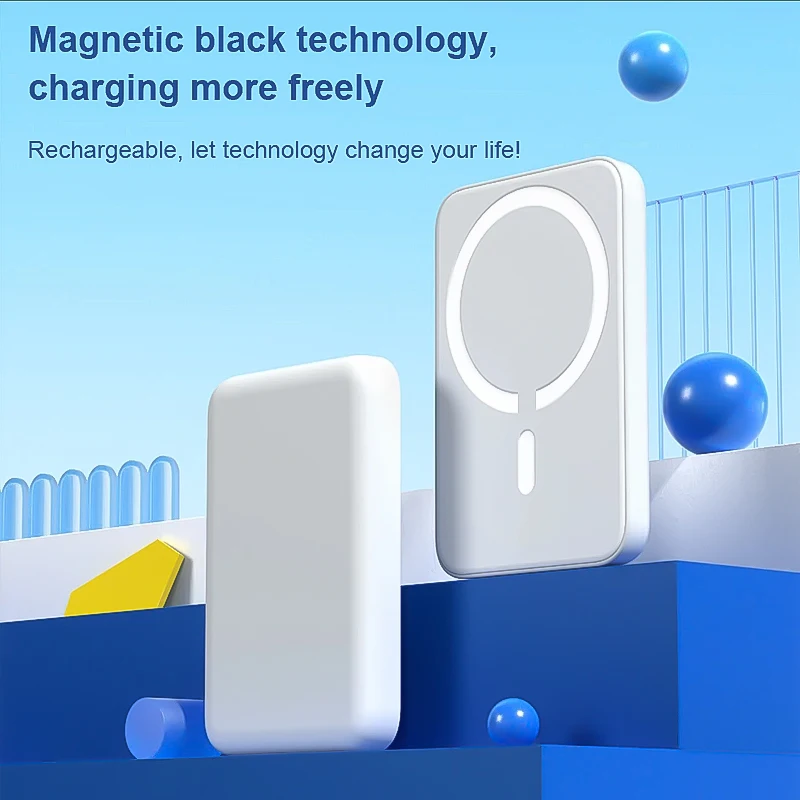5000 Mah Wireless Magnetic Power Bank, 15 Watt Fast Charging Mobile Power Supply, Portable Magnetic Charger, Suitable for All Apple Devices Adsorption Is Recharged. Outdoor Emergency Power Supply 3