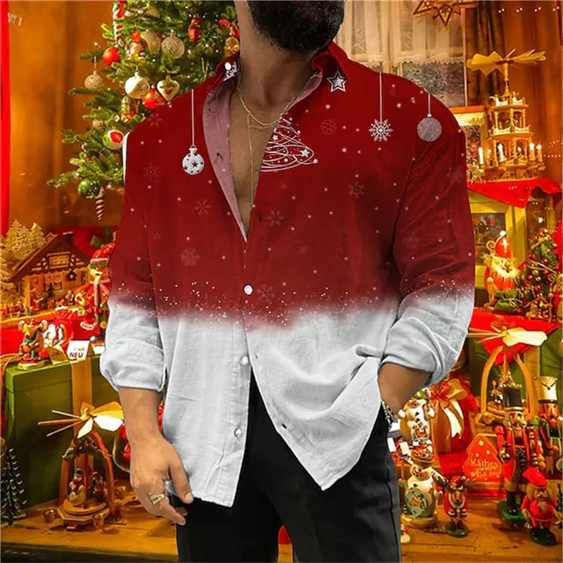 New 2023 Fun Christmas Theme 3D Printing Men's Party Shirts Casual Long  Sleeve Dress Tops Unisex Holiday Shirts Christmas Gifts - AliExpress