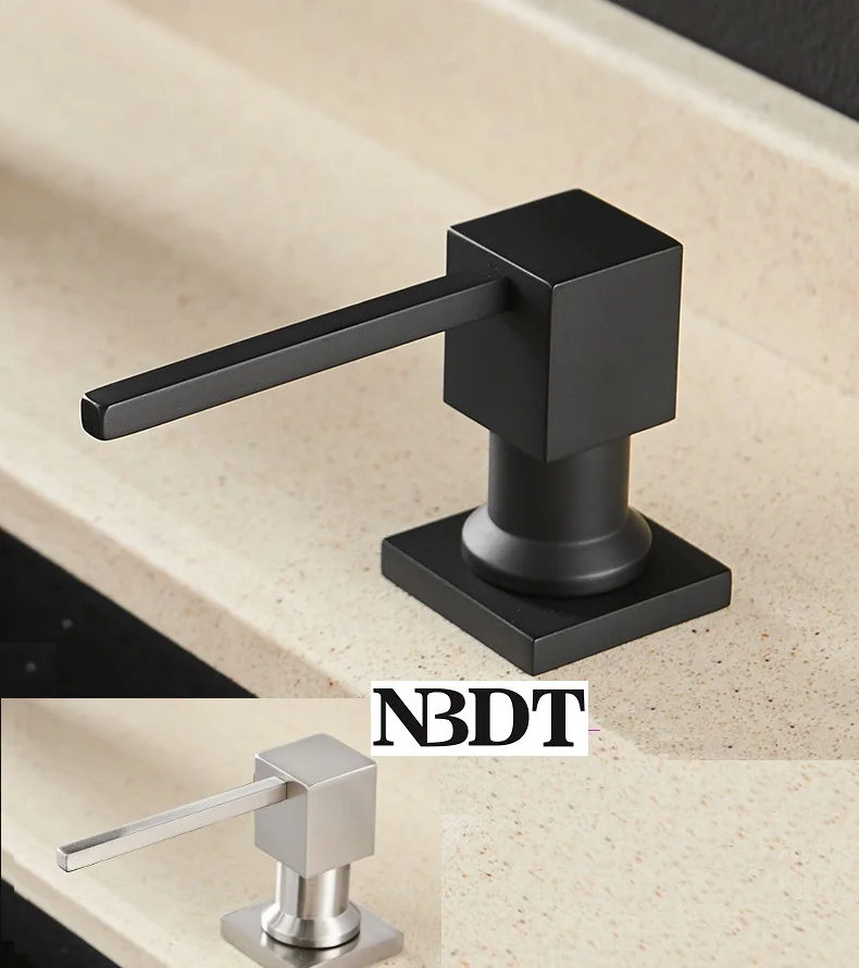 

1Piece Square Round Brass Countertop Kitchen Sink Soap Lotion Press Pump Head Dispenser Matte Black Brushed Nickel Chrome
