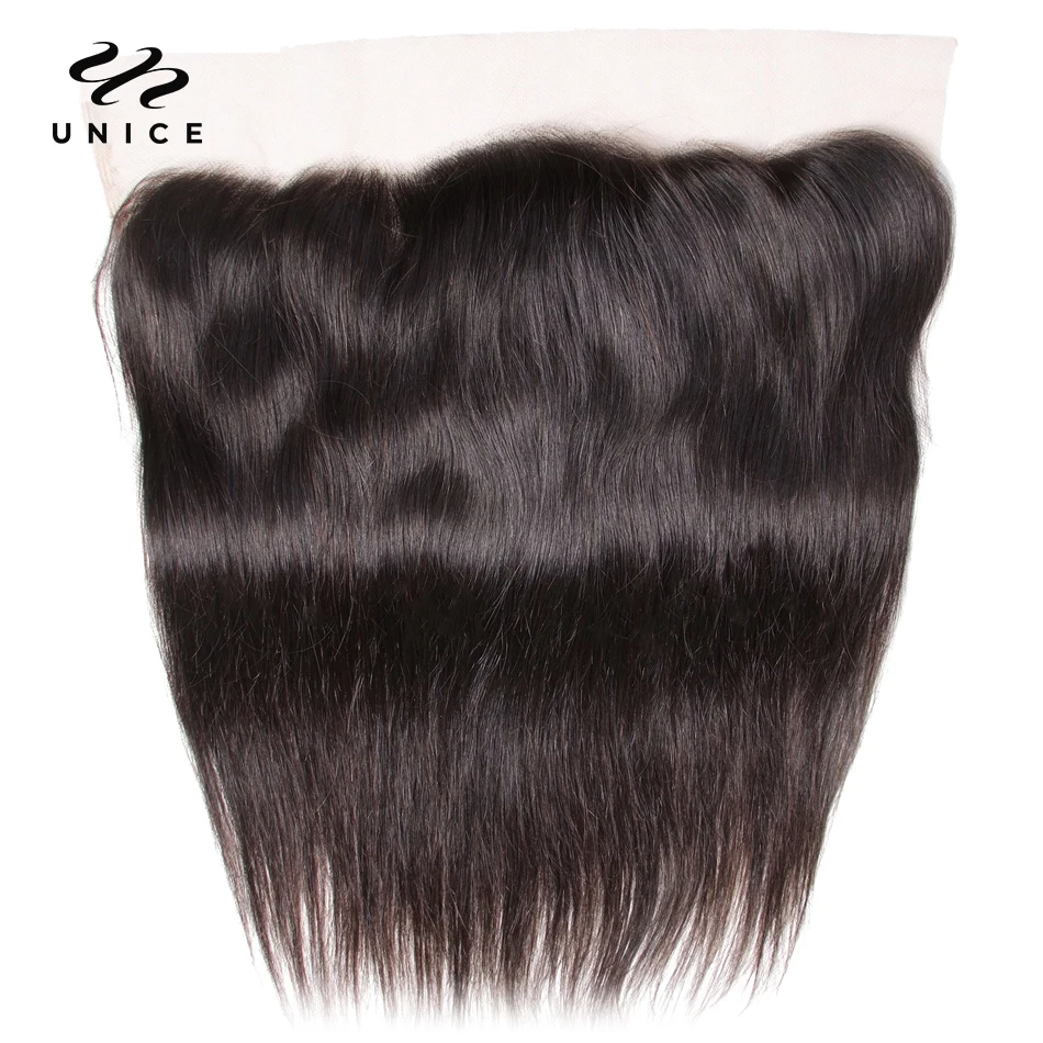 Unice Hair 13x4 Lace Frontal Brazilian Virgin Hair Lace Frontal Closure 100% Straight Human Closure Only 1 Piece