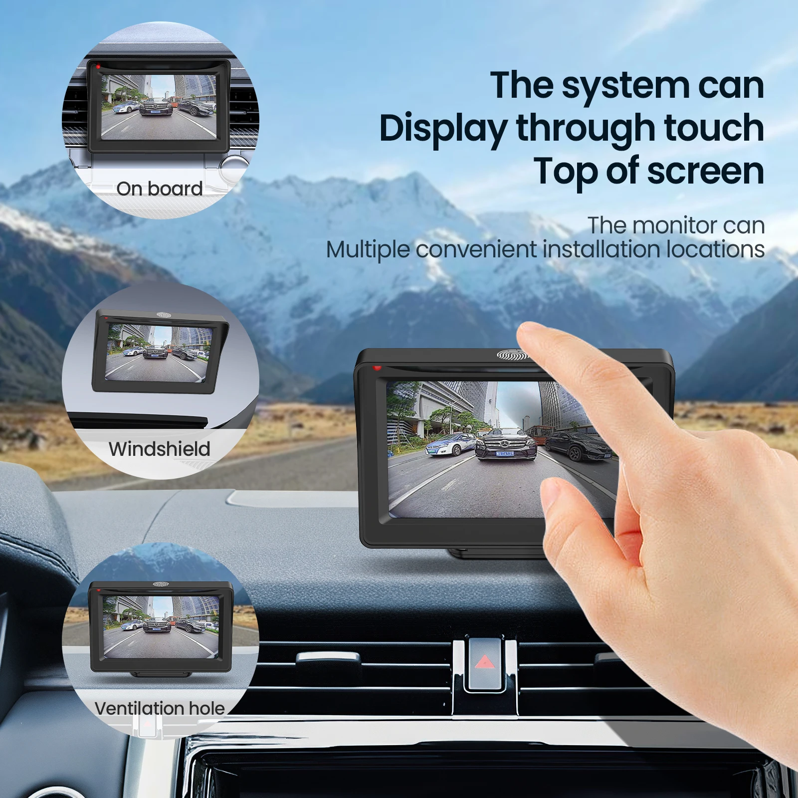 Backup camera components laid out on table