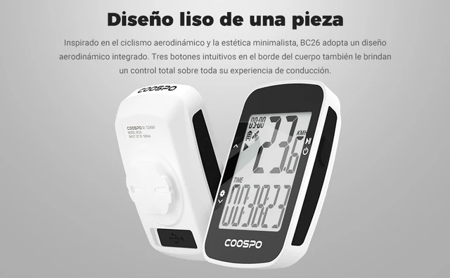 COOSPO BC26 Wireless Bike Computer GPS - Entry-Level Speedometer With 25H Battery, Syncs To Strava