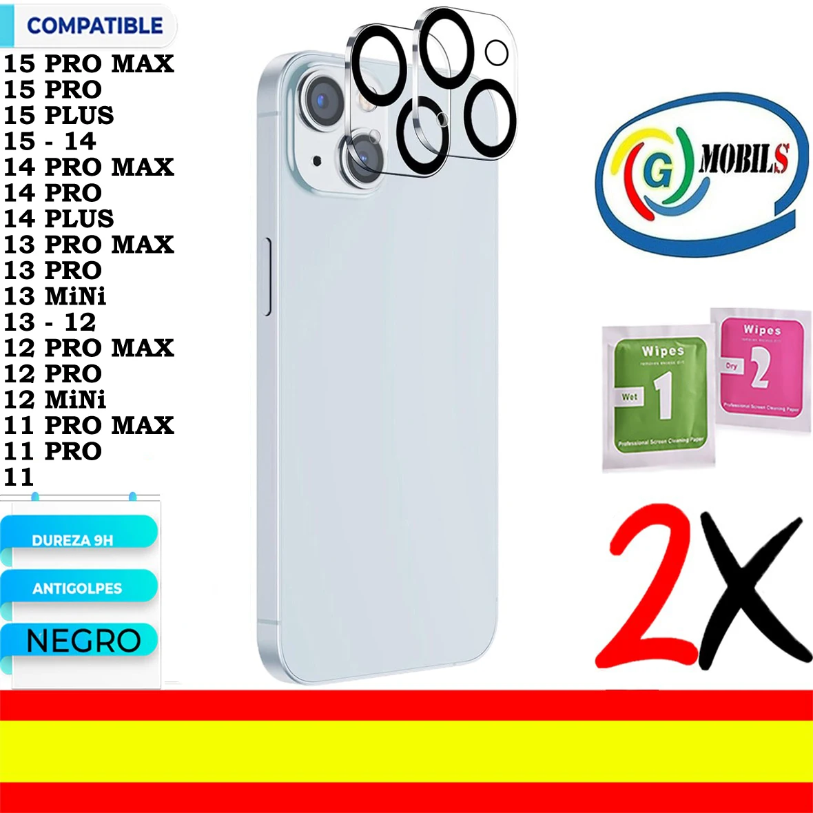 Protezioni Per Fotocamere Compatibili 2 X Apple Iphone 15 Pro Max,15 Pro,15 Plus, 15,14 Pro Max,14 Pro,14 Plus, 14, 13 Pro Max, 13 Pro, 13 Mini, 13, 1