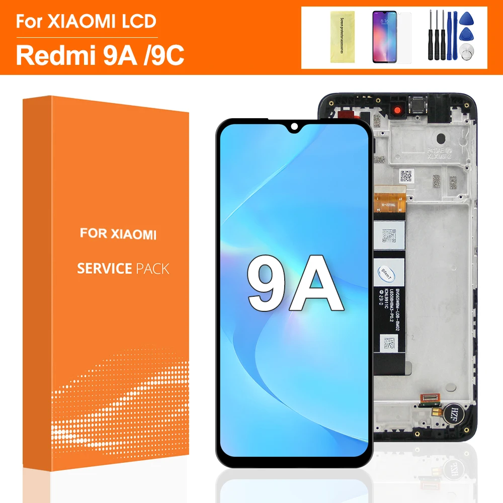 

6.53" Original For Xiaomi Redmi 9A LCD Display Touch Screen Digitizer Assembly For Redmi 9C M2006C3LG, M2006C3LI LCD with Frame