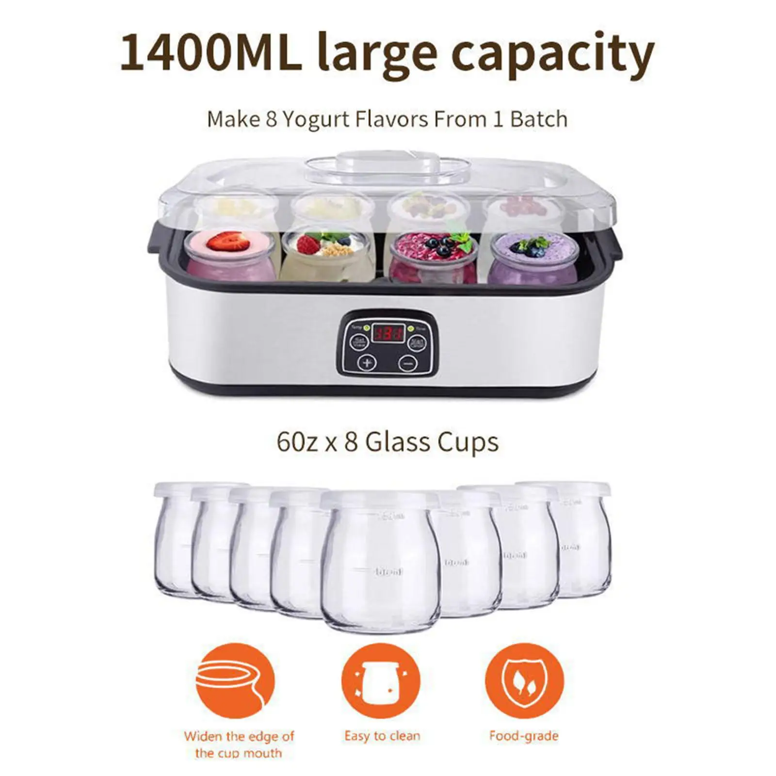 Automatic Yogurt Machine Milkshake Machine Jam Ice Cream Yogurt Pudding Professional Ice Cream Pudding Maker US