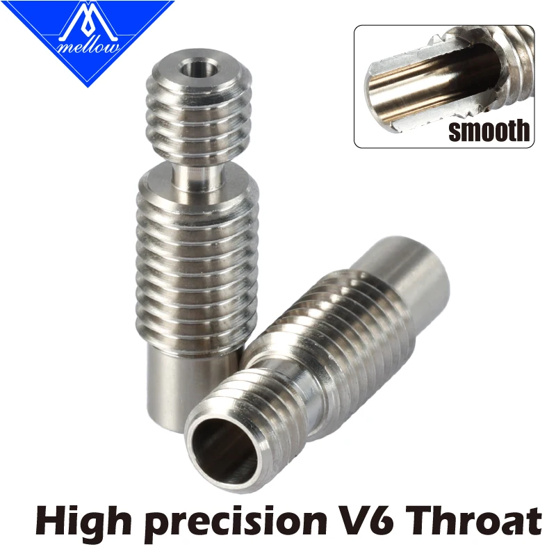 Mellow 1Pcs Super Smooth Heat Break For V6 Hotend Vocano Heater Block 1.75mm Filament 3d Printer Nozzle Throat Accessories c trianglelab 3 0mm titanium alloy heat break grade5 for v6 hotend vocano heater block 2 85 3 0mm 3d printer accessories