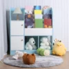 Children's Bookshelf Multifunction Bookcase with 4-Tiers Book Slots 2 Drawers Kids Bookcase Display Stand Toy Storage Organizer 1