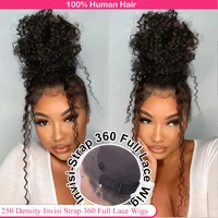 Invisi Strap 360 Lace Frontal Wigs Human Hair Wigs Preplucked Deep Curly Glueless Wig Human Hair Pre Cut 360 Full Lace Wig 1