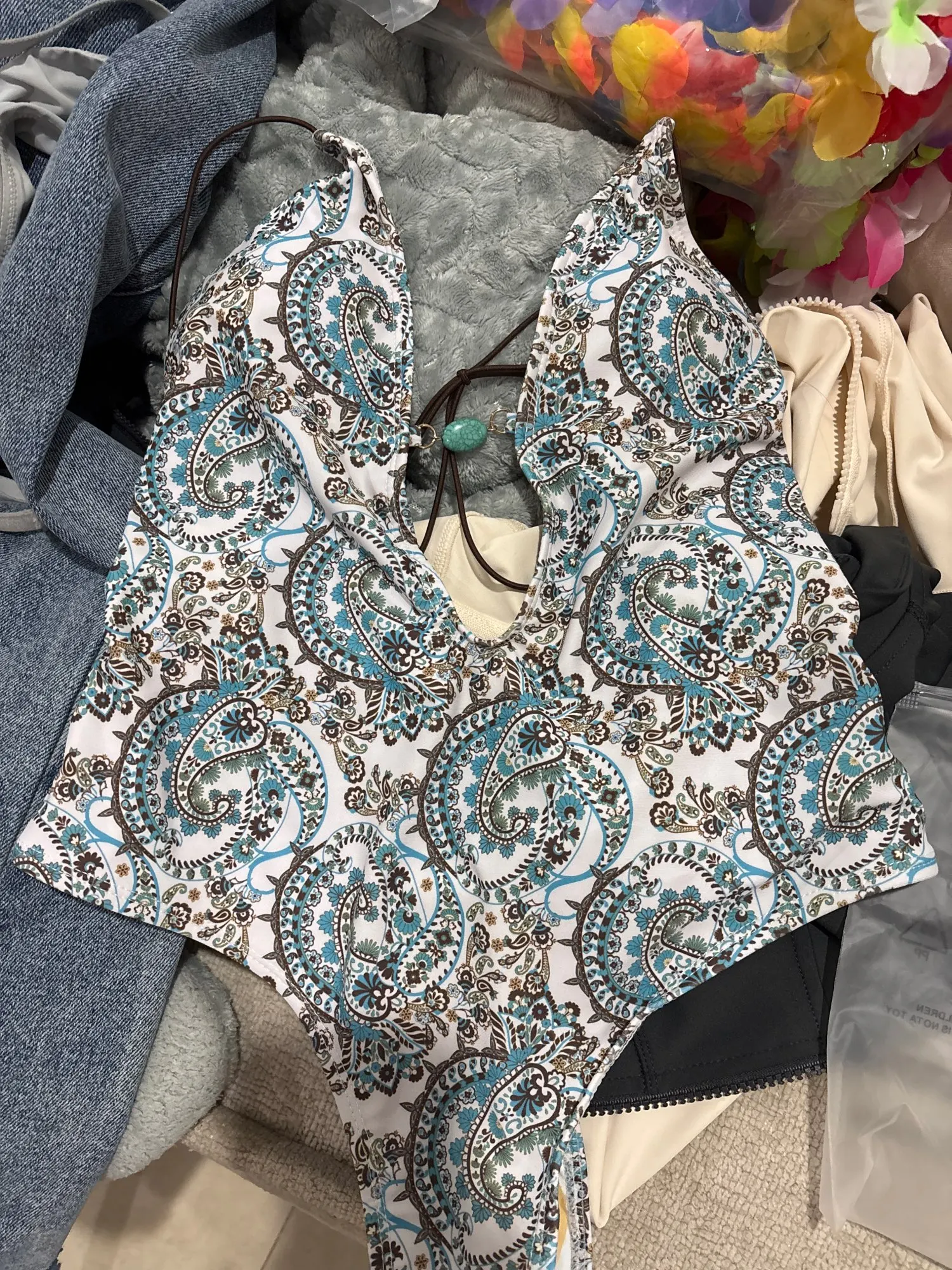 Luxurious Deep V Monokini - Bandage One Piece Swimwear photo review