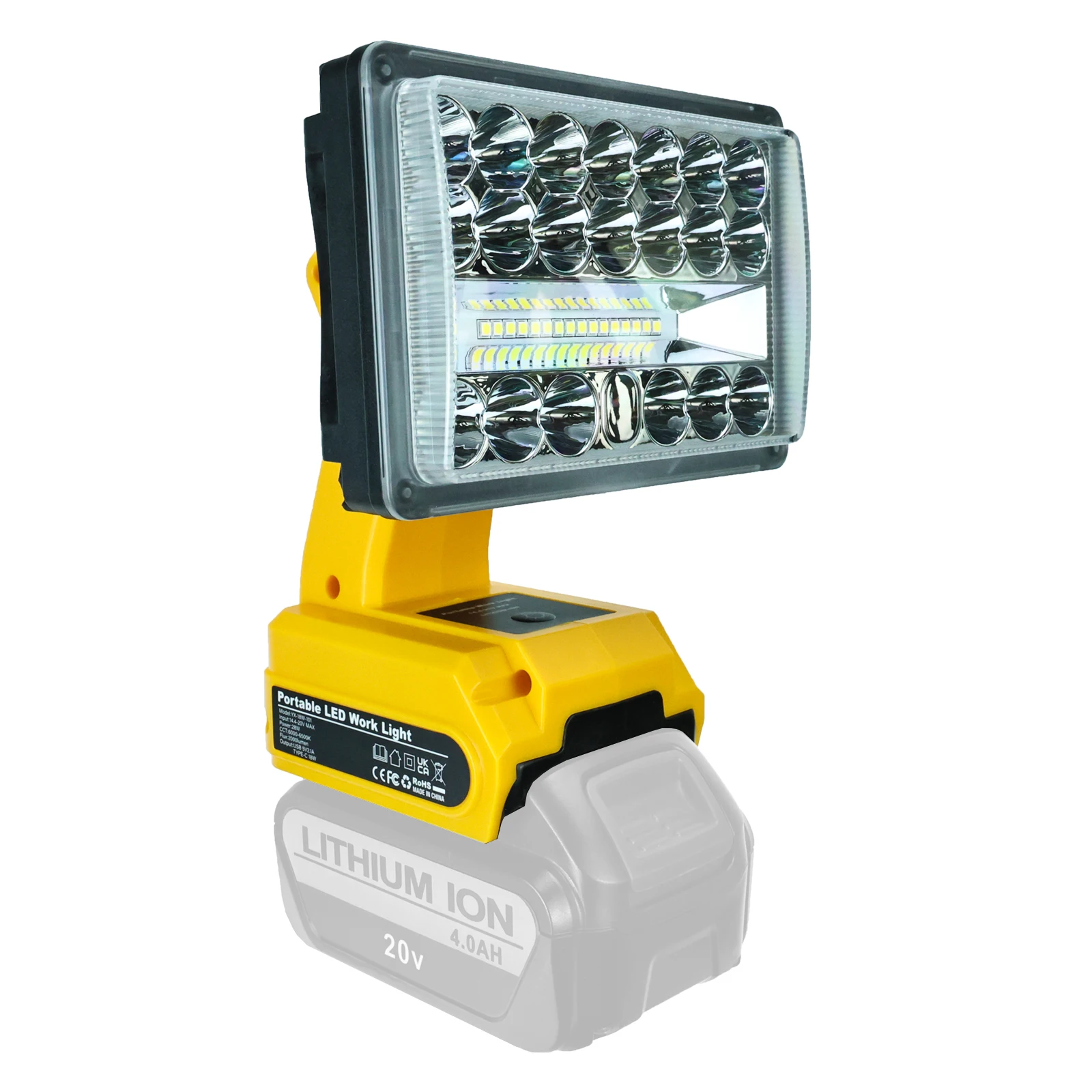 

Внешний аккумулятор USB 5 дюймов, 28 Вт, для Dewalt, 20 в, литий-ионный аккумулятор (без батареи)