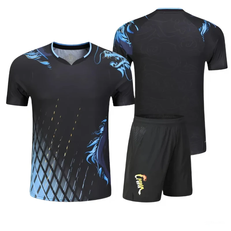 Table Tennis Clothing Print Badminton Tennis T-shirt for Men Women Kids China Dragon 3D Printed Table Tennis Uniform Tops Couple Volleyball Clothes