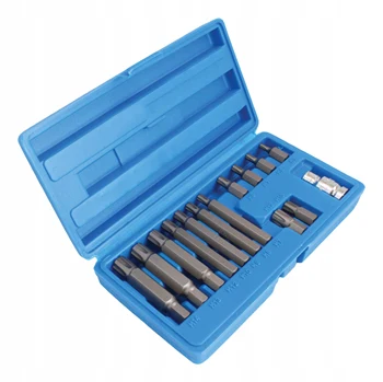 Juego de 14 puntas RIBE con adaptador para carraca 1/2". Herramienta compatible con Fiat, Alfa Romeo y Lancia. Puntas largas y cortas en acero resistente.