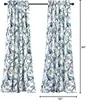 52" W x 84" L Light Filtering Window Panels, Pair, Blue Toile Curtains with Floral Bird Print, Ideal for Grandmillennial, French 6