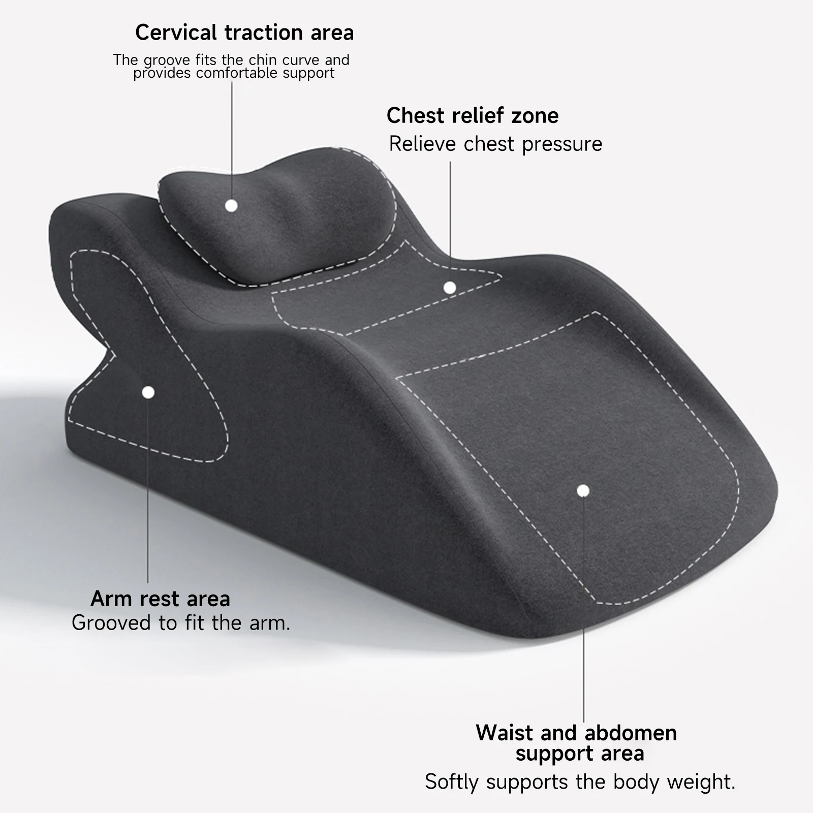 Almohada en cuña compacta sobre la cama