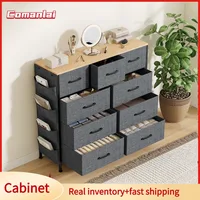 Комод Comanlai, шкаф для хранения с 9 ящиками, с боковыми карманами для хранения, для гостиной, детской комнаты, прихожей