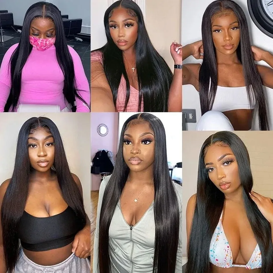 Yyong Peruvian Straight Hair Bundles 100% Human Hair Weaves 1/3/4 Bundles Natural Color Remy Extension 8-32" Can Be Restyle