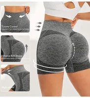 Butt Lifting Seamless Stretch Sports Shorts for Women 4-Pack, High Waisted Ribbed Yoga Shorts, Comfortable Workout Gym Shorts - Image 5